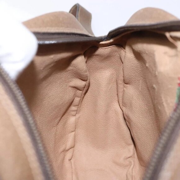 GUCCI GG Supreme Web Sherry Line Clutch Bag PVC Beige Gold - Picture 15 of 16